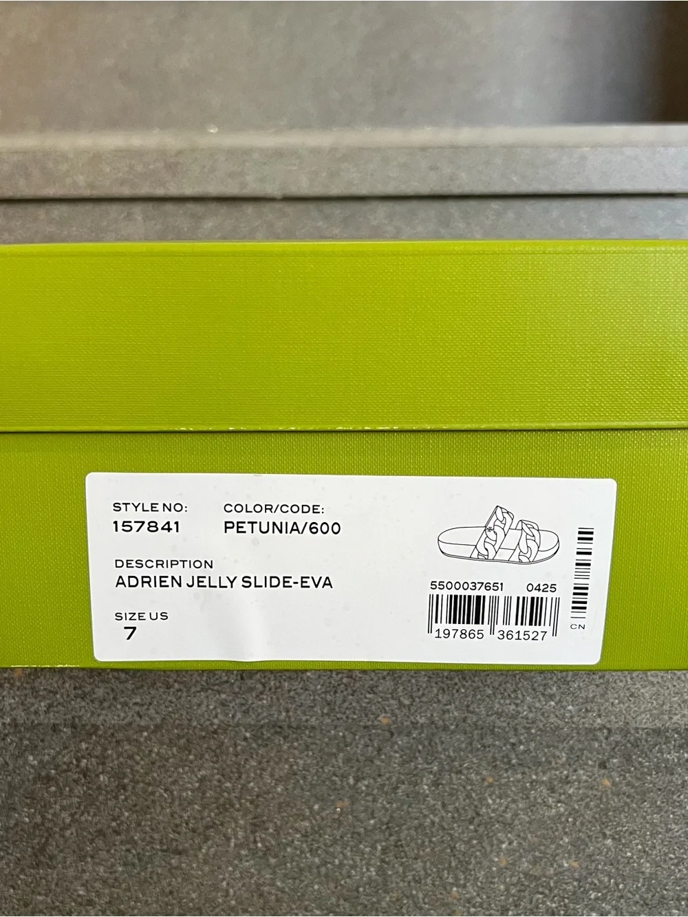 Tory Burch Signature Green Shoebox & Matching Dust Bag Set